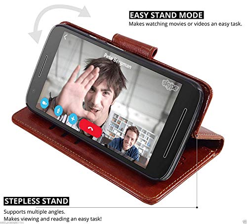 Image of ClickCase for Realme Narzo 20 pro Vintage Series Leather Wallet Flip Case Kick Stand with Magnetic Closure Flip Cover for Realme Narzo 20 pro (Executive Brown)