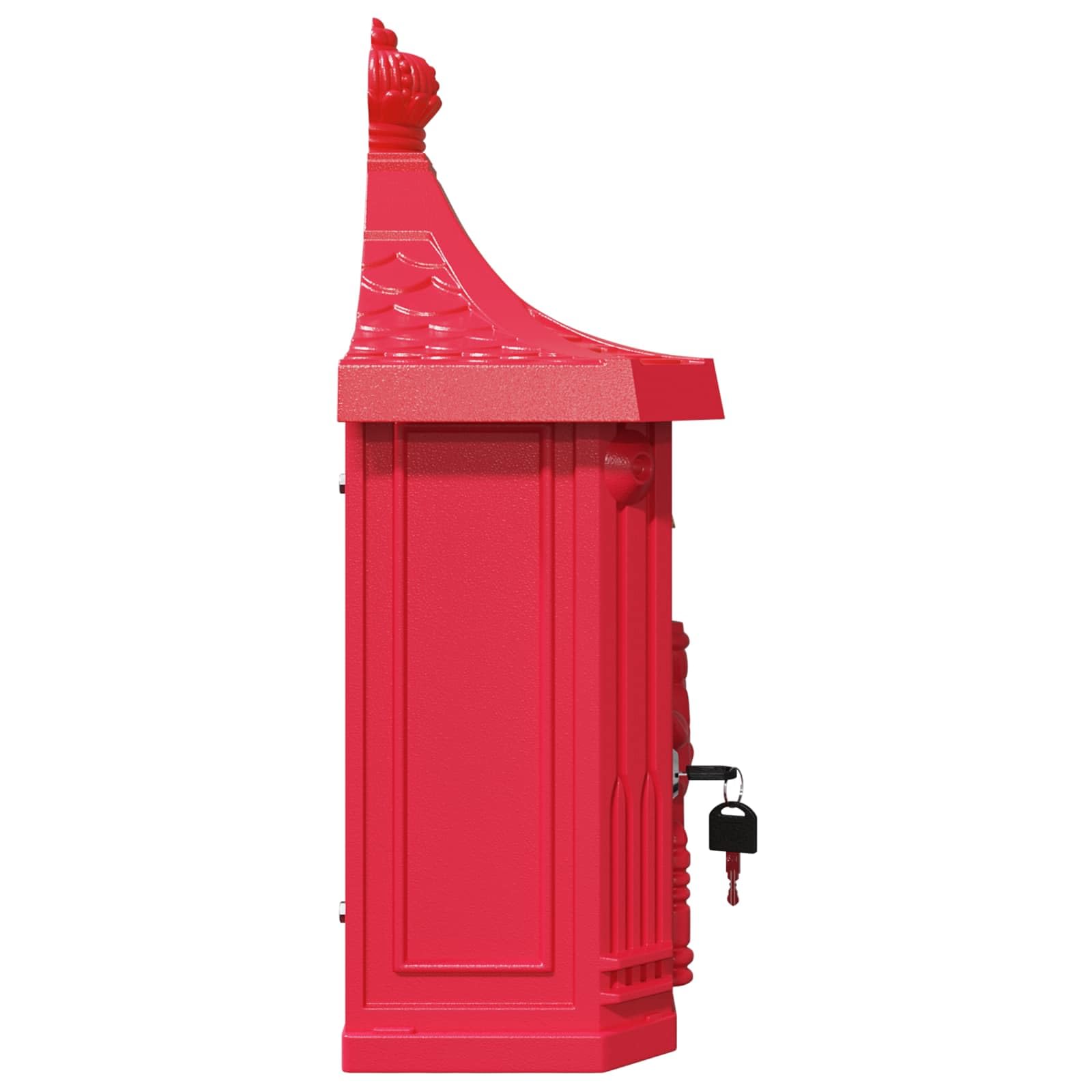 Genérico Buzón Montado en la Pared con Puerta Rojo 40,5 x 16 x 45 cm,Casa y jardín,Decoración,Buzones de Correo,Rojo,42023502