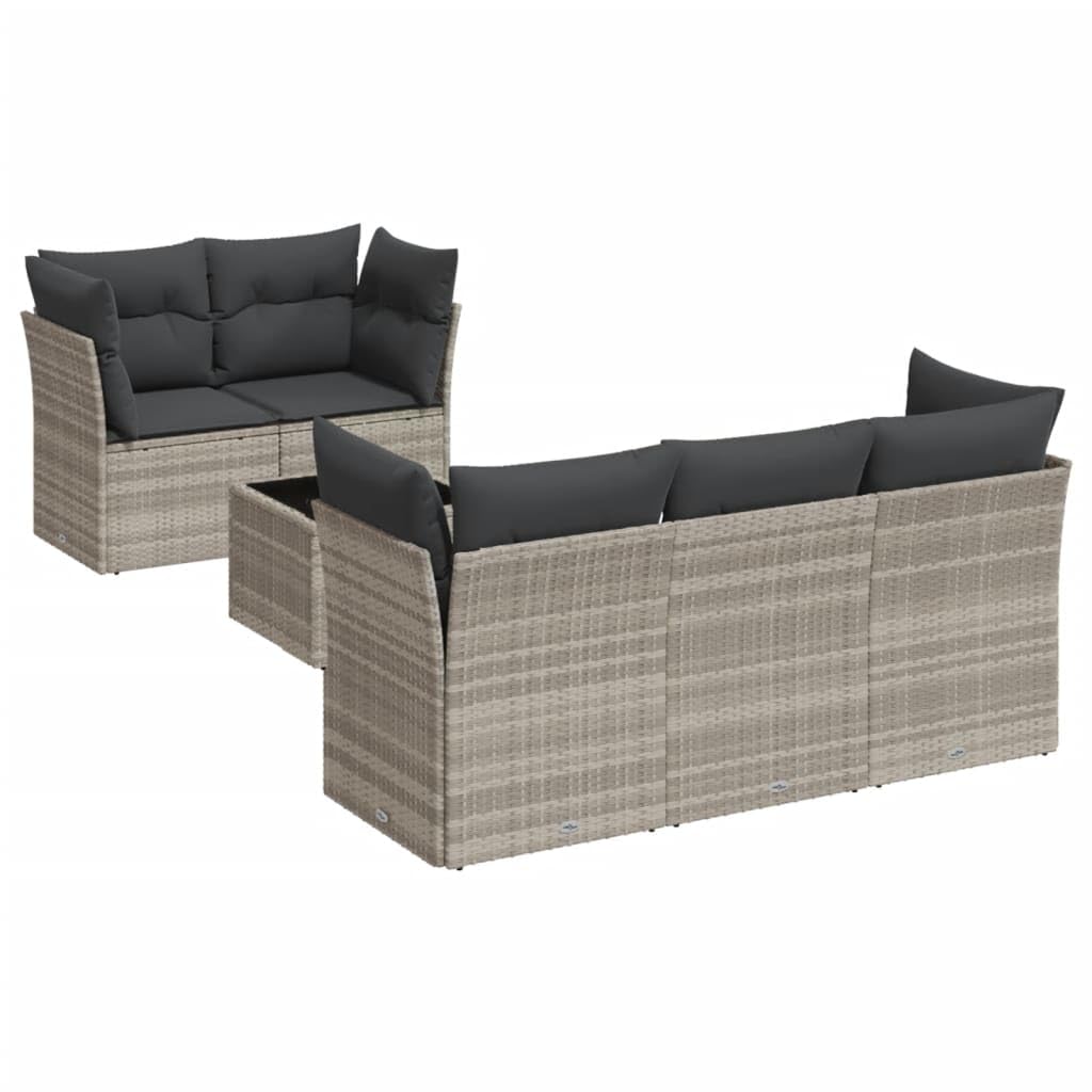 Meubles d'extérieur patio en résine tressée gris clair au design moderne pour salon de terrasse
