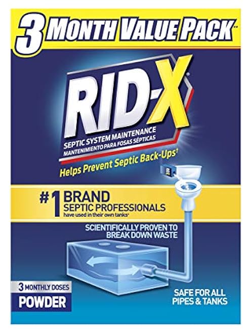 RID-X Septic Treatment, Septic Tank Treatment, 3 Month Supply Of Powder, 29.4 oz