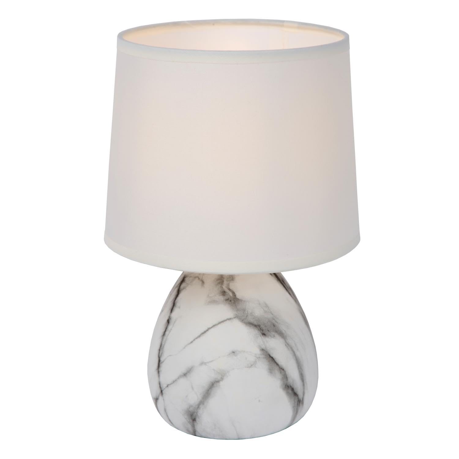 LUCIDE MARMO - Lámpara de mesa - Ø 16 cm - 1xE14 - Blanco
