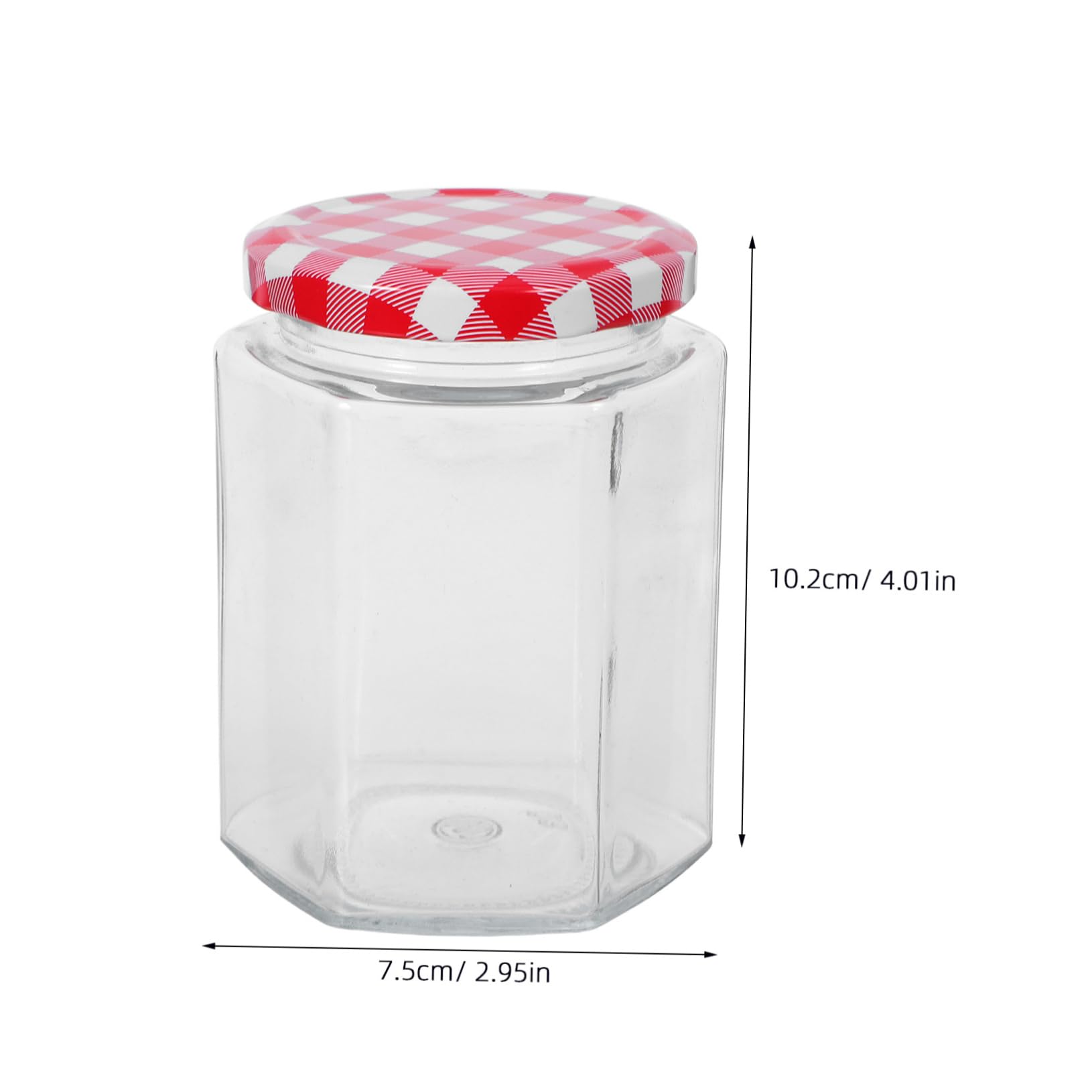Barattolo di Vetro per Marmellata Esagonale 250ml, 6 Pezzi