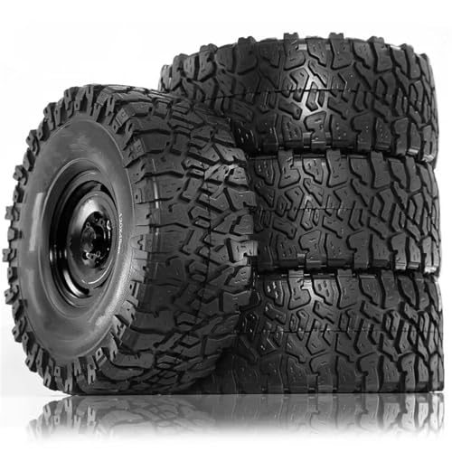 Pneus RC 1.9 Pouces Anti-Déjantage avec Roues Beadlock pour Axial SCX10 II III