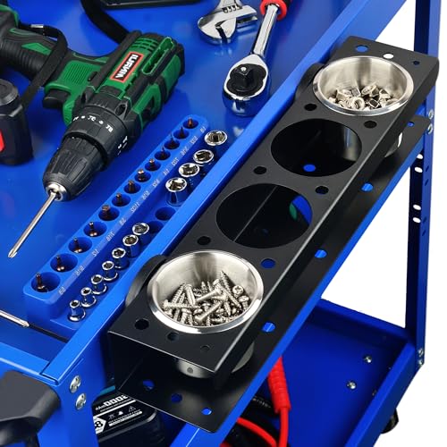 ULIBERMAGNET Power Tool Organizer Rack,Magnetic Heavy Duty Drill Holder,Wall Mount Metal Tool Rack with Screwdriver,Cordless Drill,Screw,Nail Storage,Utility Rack for Warehouse,Garage,Toolbox
