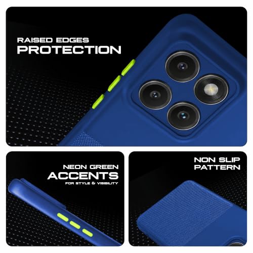 Image of AIBEX Premium Back Cover Case Compatible for Motorola Edge 70 Pro Plus 5G / Motorola Edge 70 Pro 5G|Scratch & Drop Tested Shockproof Matte Texture Case with Soft Microfibre Lining|Slim Fit - Blue
