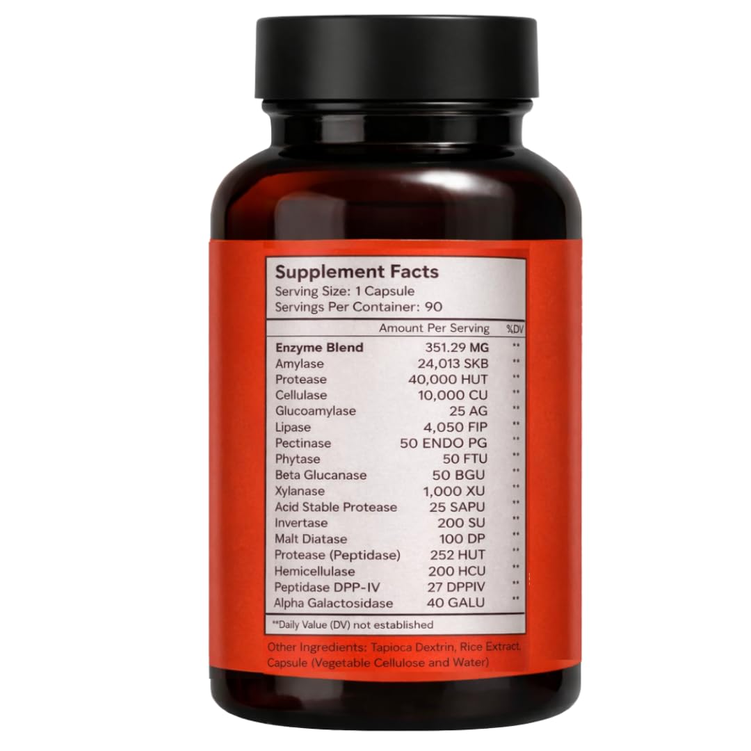Digestive Enzymes by Solluna — Lipase, Amylase, Protease, Alpha-Galactosidase & Cellulase for Digestive Health, Nutrient Absorption, Gas & Bloating — Kimberly Snyder (90CT) Vegan & Non-GMO — Amazon image 2