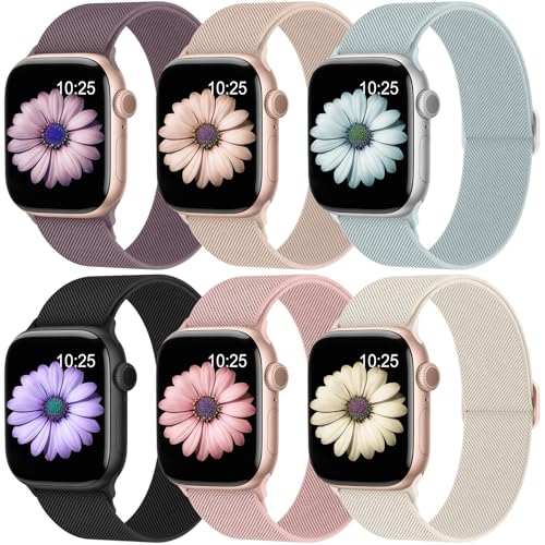 Ya en manzanajugosa.com: 6 Piezas Correas Compatibles con Correa Apple Watch 38mm 40mm 41mm 42mm 44mm 45mm 46mm 49mm Mujer Hombres, Nylon Solo Loop Elástica Deportiva Bracelet iWatch Series 11 10 9 8 7 6 5 4, SE 3,Ajustables