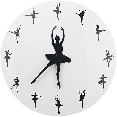 Timelike Ballerina Wall Clock - Dance Studio Adornment