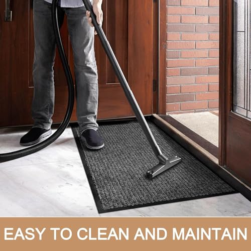 Durable Indoor Outdoor Door Mats for Entryway, Heavy Duty Front Door Mat, 48” x 24” Low Profile Welcome Mats for Entry, Stain and Fade Resistant Indoor Outdoor Entrance Mat