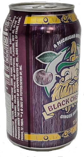 Vernors ginger ale (soda) Black Cherry flavored soda pop, 12-fluid ounce cans, 12-count fridge pack