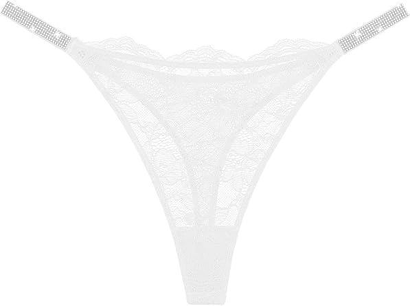 Sexy Thongs for Women Breathable Lace Underwear Rhinestones Strap G-String Stretch Panties Thong