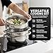 ZENO 28CM Steamer Pot | Cooking Pots | Food Vegetable Steamer | Stainless Steel Pot | Great For Vegetables, Seafood, Meat Cooker | Cooking Kitchen Pan Set | Large Metal Cooking Pots