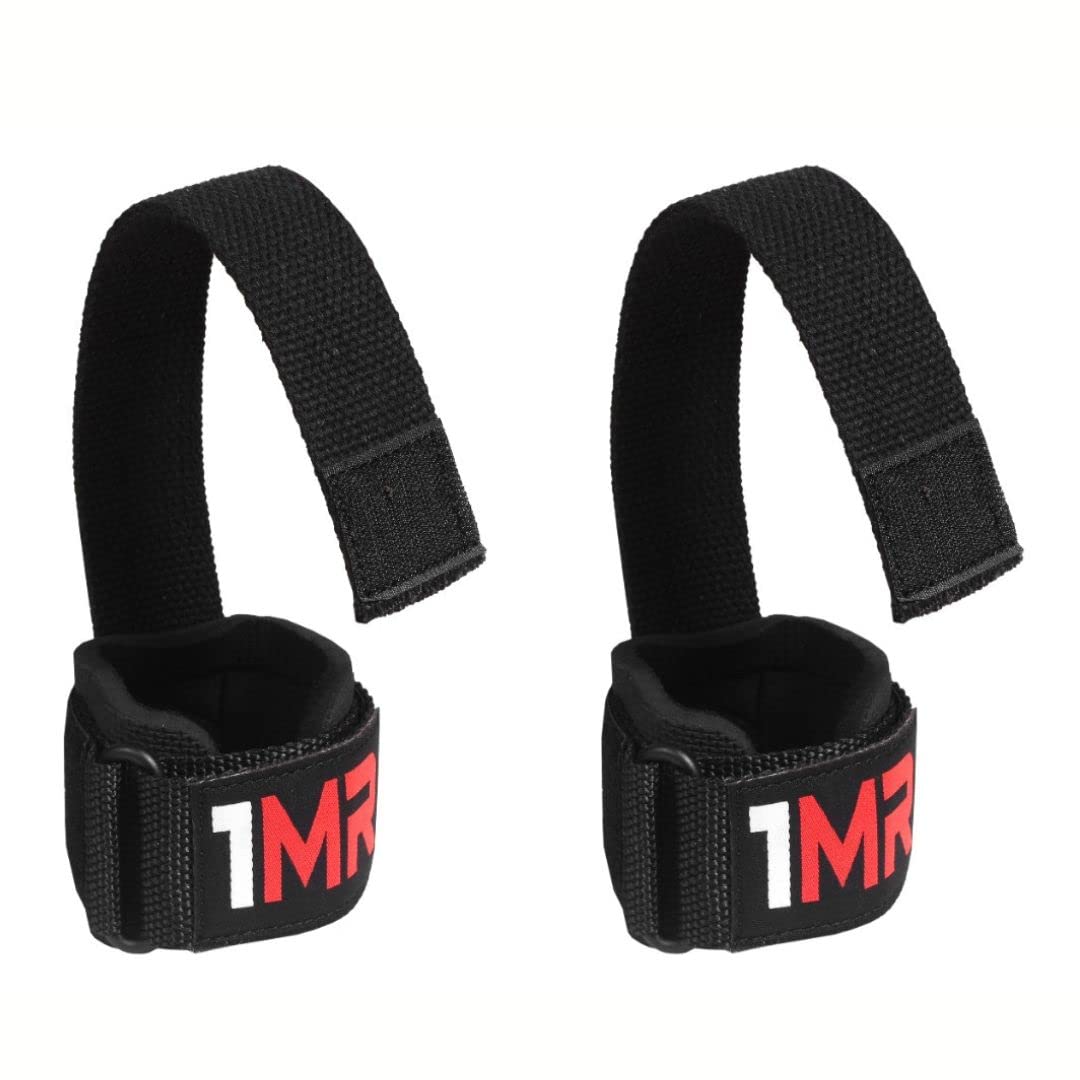 1MR PRO Weight Lifting Straps with Wrist Support Brace - Ultimate Grip & Stability for Weightlifting, Bodybuilding, Powerlifting, and Strength Training