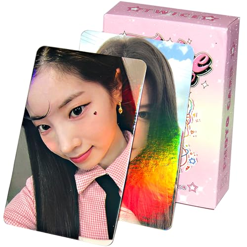 PYAJUU TWICE Photocards KPOP TWICE Holographic Laser Photocards 50PCS Album Cards Gift for Fans Kpop Gift Set