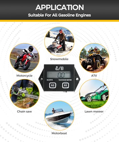 UBOG Tachometer,Small Engine Tachometer,Car Accessories Tachometers for Small Engines,Waterproof Inductive Tachometers for Chainsaw Marine ATV Motorcycle UTV Engine Lawn Mower