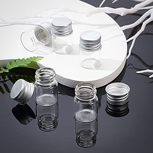 BENECREAT 20Pcs 5ml Versiegelte Glasflasche Mit Schraubverschluss Aus Aluminium Klare Flüssigkeitsprobenflasche Für Message Bottle… – Ansicht 6