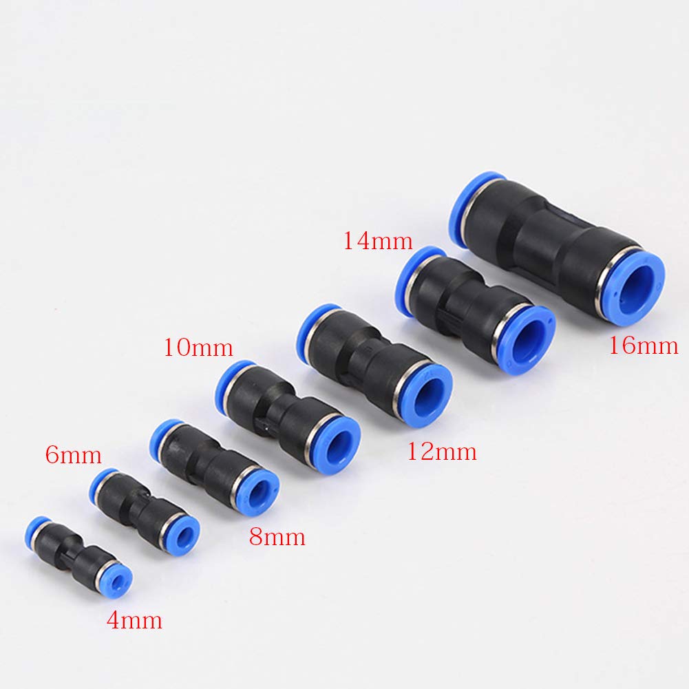 WARP Pneumatic Connector, 5 Pieces Vacuum PU Parts Speed Quick Fittings Metric Equal Air Line Straight Push Connectors (8 mm)