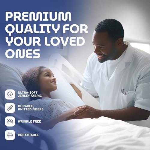 Image of 3 Piece Hospital Bed Sheet Set, Soft Jersey Knitted T-Shirt Quality, 1 Flat, 1 Fitted, 1 Pillowcase (Pack of 2)
