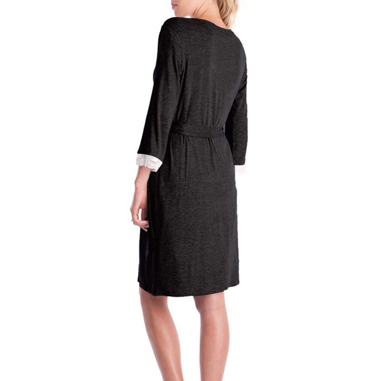 XAGMODSHN Bata de maternidad de algodón transpirable, ropa de embarazo, camisón de lactancia, ropa de dormir para mujeres embarazadas, ropa de dormir de algodón, bata de maternidad, camisón de