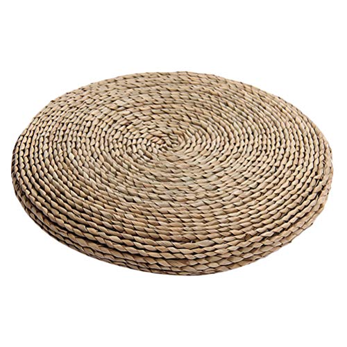 Sewroro Round Straw Floor Pillow 40cm Japanese Style Cushion