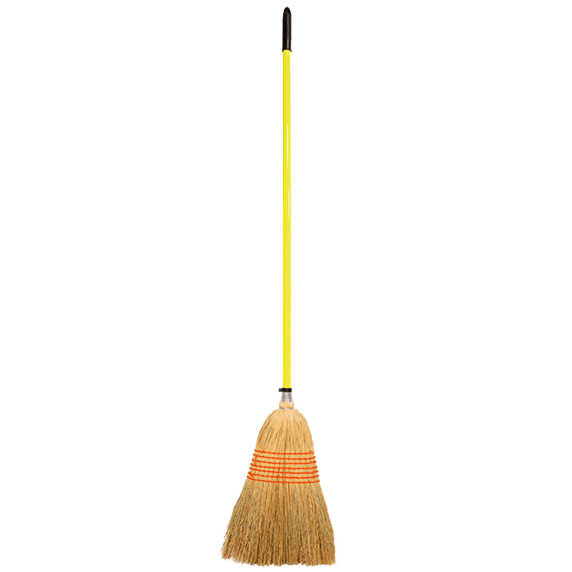 Red Gorilla Yellow Traditional Large Corn Broom In With Natural Straw Bristles Outdoor Or Indoor Sweeping Brush For Yard Stable Garden Wooden Handle 1.66M