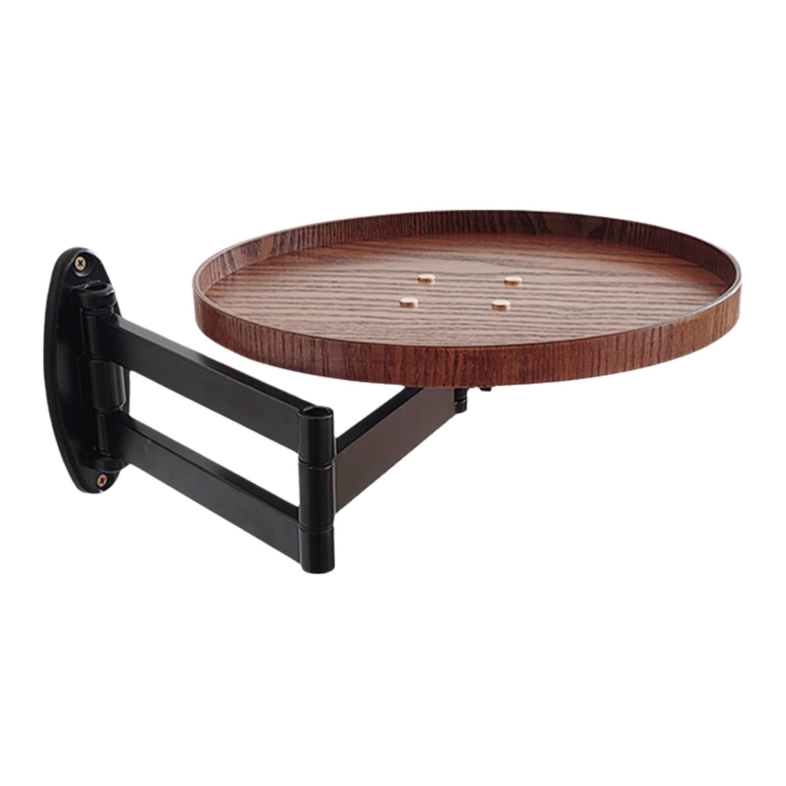 Wall Mounted Folding Side Table Decor Wall Desk for Dorm Balcony Lounge Room Dark Brown|Tables|Garden & Outdoor Furniture|Furniture-image-40