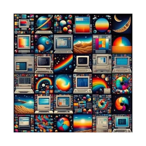Poster rétro surréaliste pour chambre et salon, déco murale carrée de 71 cm