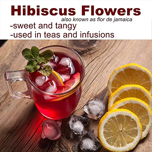 Image of TEAFLOOR 100% Dried Natural Hibiscus Flower Tea 150g (300 cups) || Whole Flower, no small pieces, Brew Hot or Iced ||