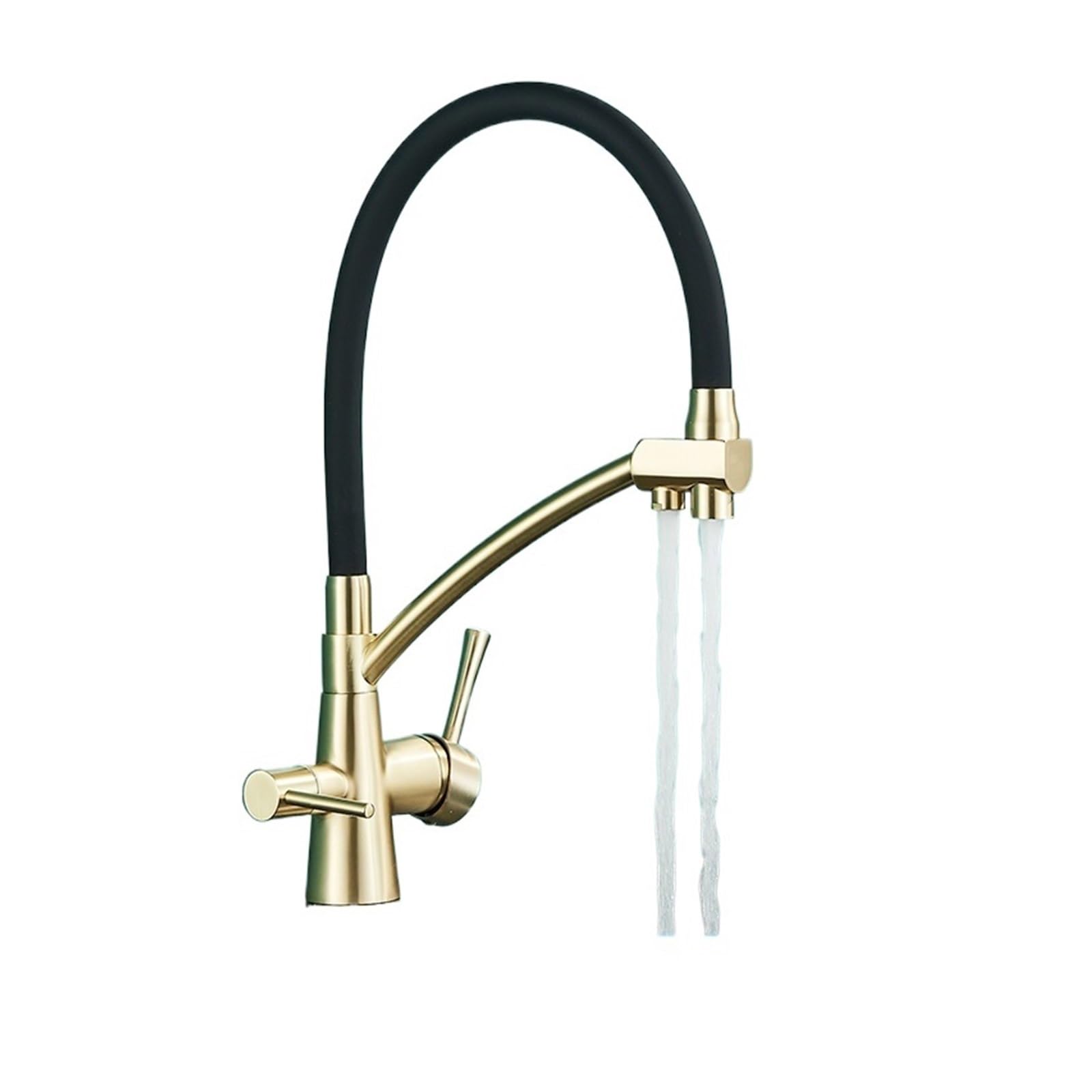 GLETSF 3 Kitchen Tap With Pull Out Sprayer Swivel Spout Mixer Faucet Singlever Waterap For Kitchen Sink Drinking Water Tap Modern Kitchen Mixer,Brushed Gold-A,Brushed Gold-A
