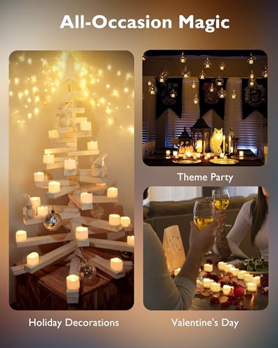Homemory H2450BKYK 12Pcs Remote Candles, Timer Candles, 400+Hours Flickering Flameless Battery Operated Led Tea Lights Candles Votive Candles thumb #5