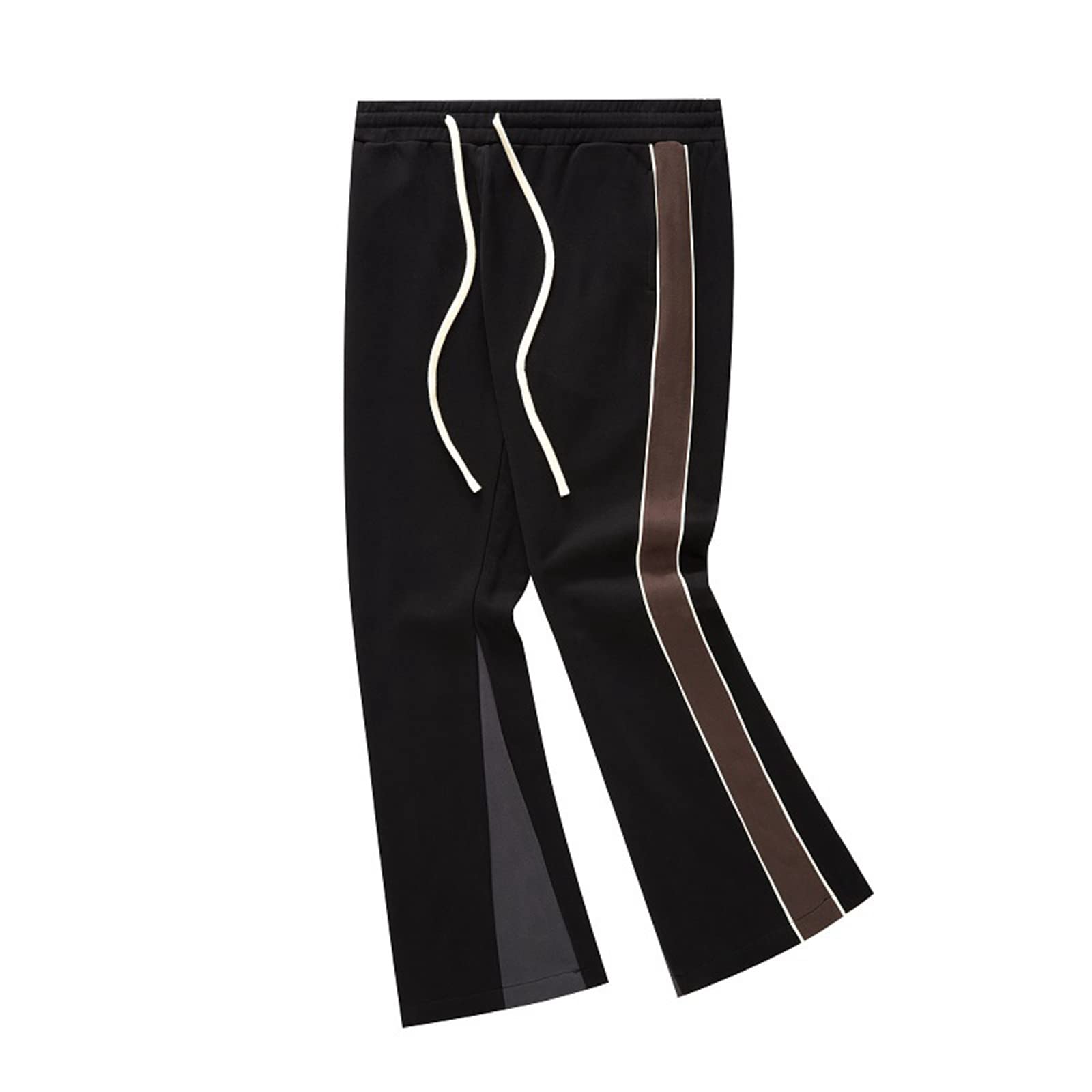 Pantalones Deportivos de Gamuza sintética para Mujer, Pantalones Deportivos Acampanados para Bailar y Bailar, Pantalones de Patchwork para Hombre