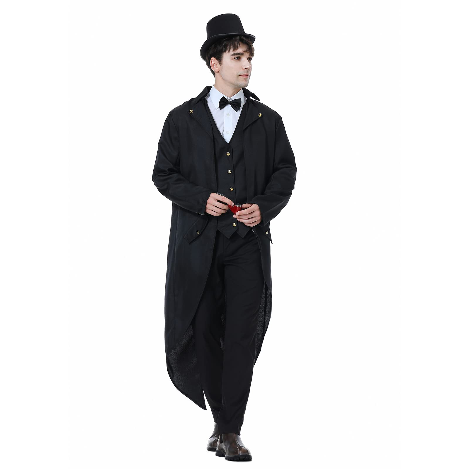 ChangchupsemMen's Steampunk Vintage Tailcoat Jacket,Costume Gothic Victorian Halloween Frock Coat.