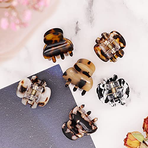 Cobahom Hair Clip, 6Pcs Small Hair Clips Mini Hair Claws Tortoise Shell Leopard Acrylic Hair Jaw Clips Clamps For Women Girls Thin Thick Hair thumb #4