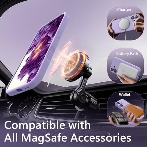 Image of FireNova Magnetic for iPhone 17 Case, Compatible with MagSafe, [Integrated Silicone Camera Control Button] [Camera Protection] Anti-Scratch Microfiber Lining Phone Case, 6.3 inch, Clove Purple