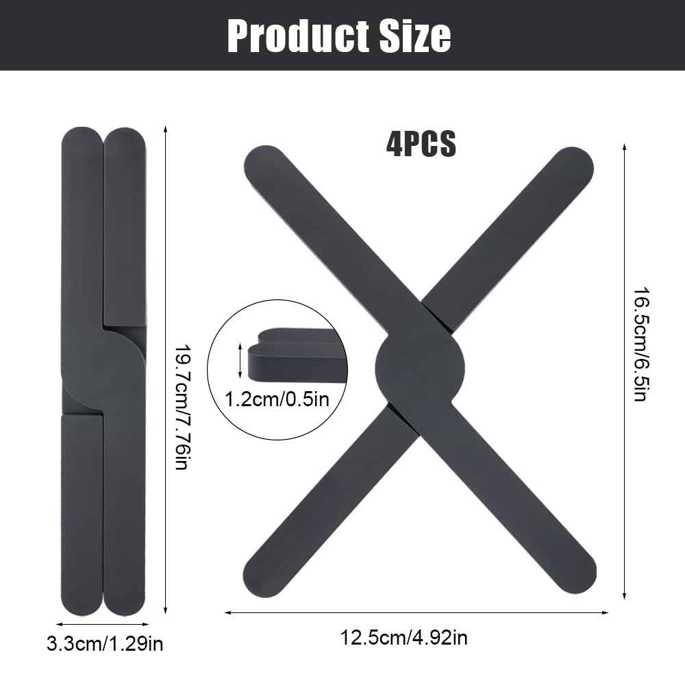 4 Sottopentola In Silicone Pieghevoli A Forma Di Albero Di Natale - Antiscottatura E Antiscivolo - Regalo Cucina