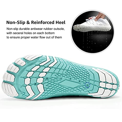 Image of Racqua Mens and Womens Water Shoes Quick Dry Barefoot Aqua Shoes Beach Sport Swim Pool Surf Hiking Shoes, Wz114-mint Green, 8.5 Women /7.5 Men
