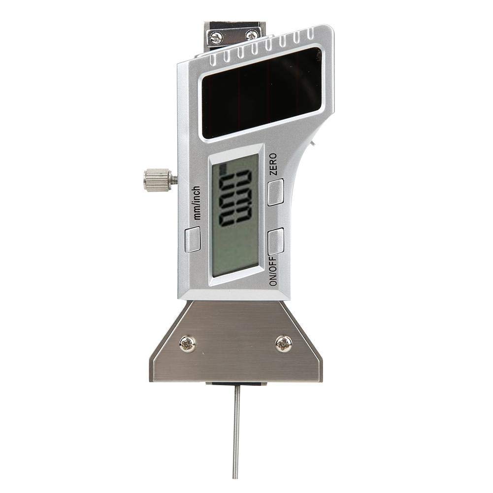 Jauge de profondeur de profil de pneu numérique 0-25 mm Énergie solaire précision 0,01 mm Règle de mesure en acier inoxydable (0-25 mm)
