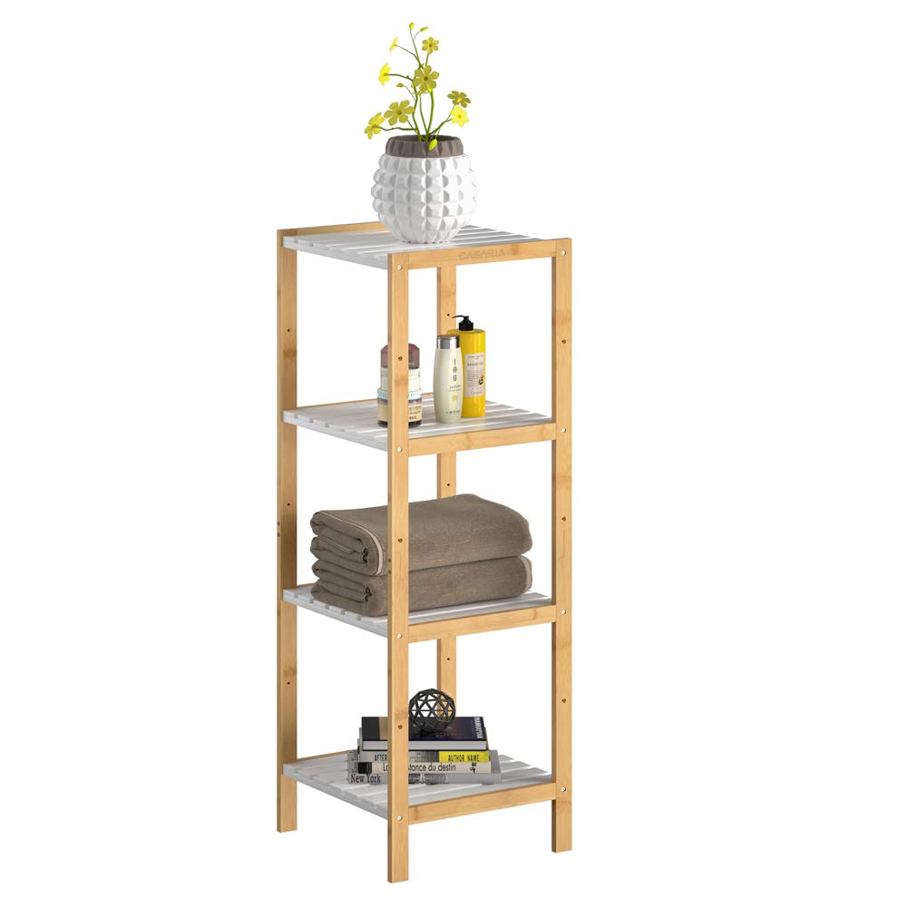 Étagère Échelle À 4 Niveaux 48 X 32 X 123 Cm Bambou 03_0007726 à Prix