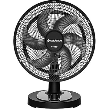 Ventilador De Mesa Cadence Turbo Preto 6 Pás 42cm 127v