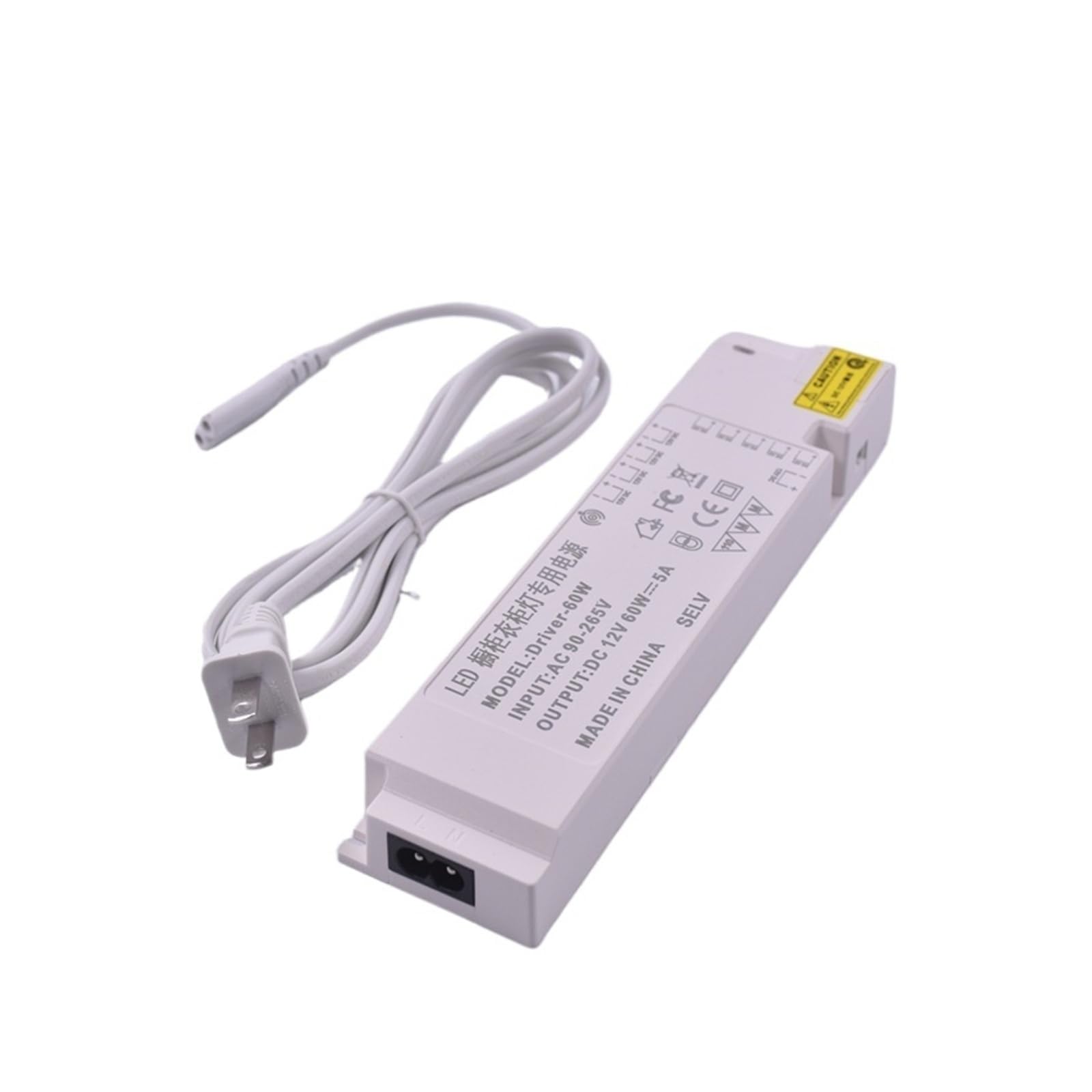 PWANUIGTE LED Wardrobe Cabinet Light Power Supply 12V Interface Constant Voltage Induction(12V-5A-60W-8 interfaces)
