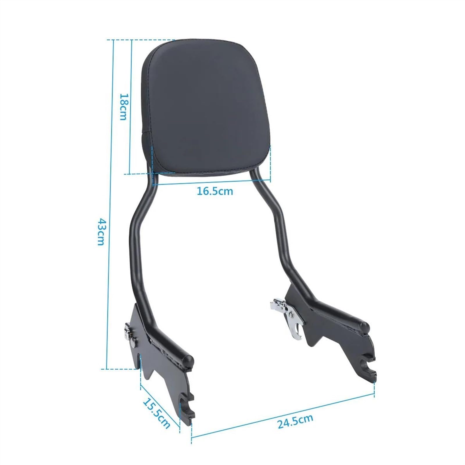 BAYDE Nero Moto Sissy Bar Schienale Verticale per Harley Softail 2018 2019 2020 2021 2022 Cuscino Rimovibile dello Schienale