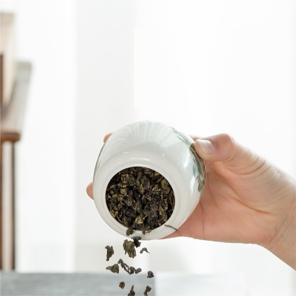 Lata de té Tarro de Almacenamiento té a Granel, Tarro Sellado cerámica for el hogar, pequeño Viaje portátil, condimentos Cocina Carrito de té
