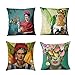 Geeignet für Frida Kahlo mexikanischen Stil Selbstporträt Kissenbezug 4 Stück, Baumwolle Leinen Kissenbezug Kissenbezug Familienauto Dekoration 45 cm x 45 cm (Frau Selbstporträt) Sofakissen Matratze