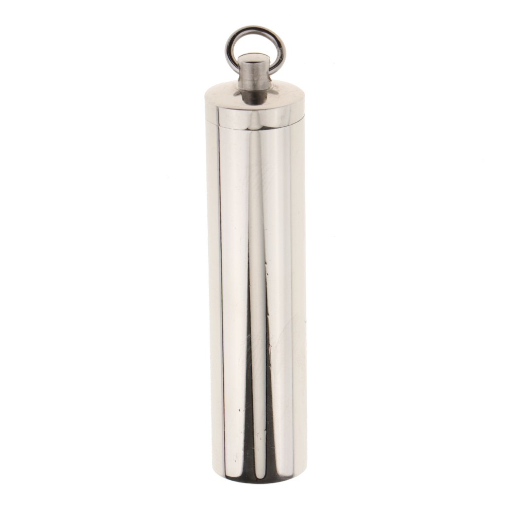 B BlesiyaSliver Plated Necklace Pill Capsule Pendant DIY Urn Ashes Cremation Pendant - Big