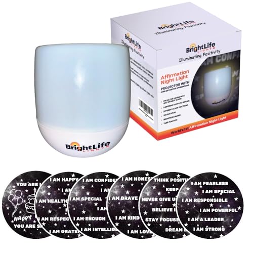 Image of Affirmation Night Light Projector for Kids Boys Girls Light Projector with Daily Affirmations, Interchangeable Films, 360 Degree Rotating Positive Night Light Lamp for Bedroom Party Birthday Gifts