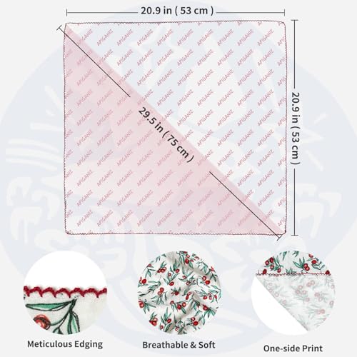 21"x21" Cotton Bandana for Women, Super Soft Textured Fabric, Kerchief, Neck Scarf for Women, All-Occasion Gift4