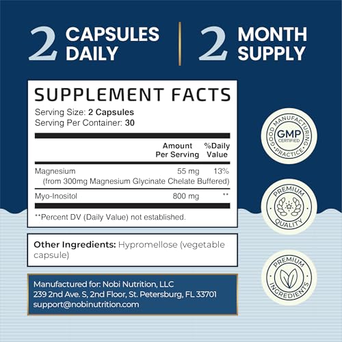 Image of Complete Sleep Support | Myo Inositol + Magnesium Glycinate | Restful Sleep & Relaxation Support | 1100MG Complex | Melatonin-Free, Non-GMO | Inositol Supplement with Magnesium-Glycinate | 60 Ct