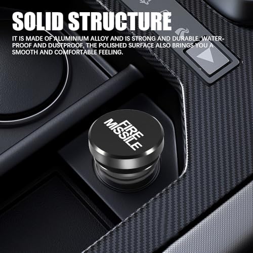 Image of Cigarette Lighter Plug Cover Billet Aluminum Cigarette Lighter Plug, FIRE MISSILE Button Car Cigarette Lighter, Fits All Vehicles with Standard 12 Volt Power Source Aluminum Dustproof Plug