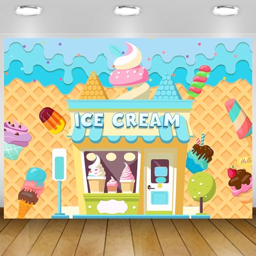 Fondo Fotográfico 5x3Ft Tema Helado para Fiesta y Fotografía miniatura 1