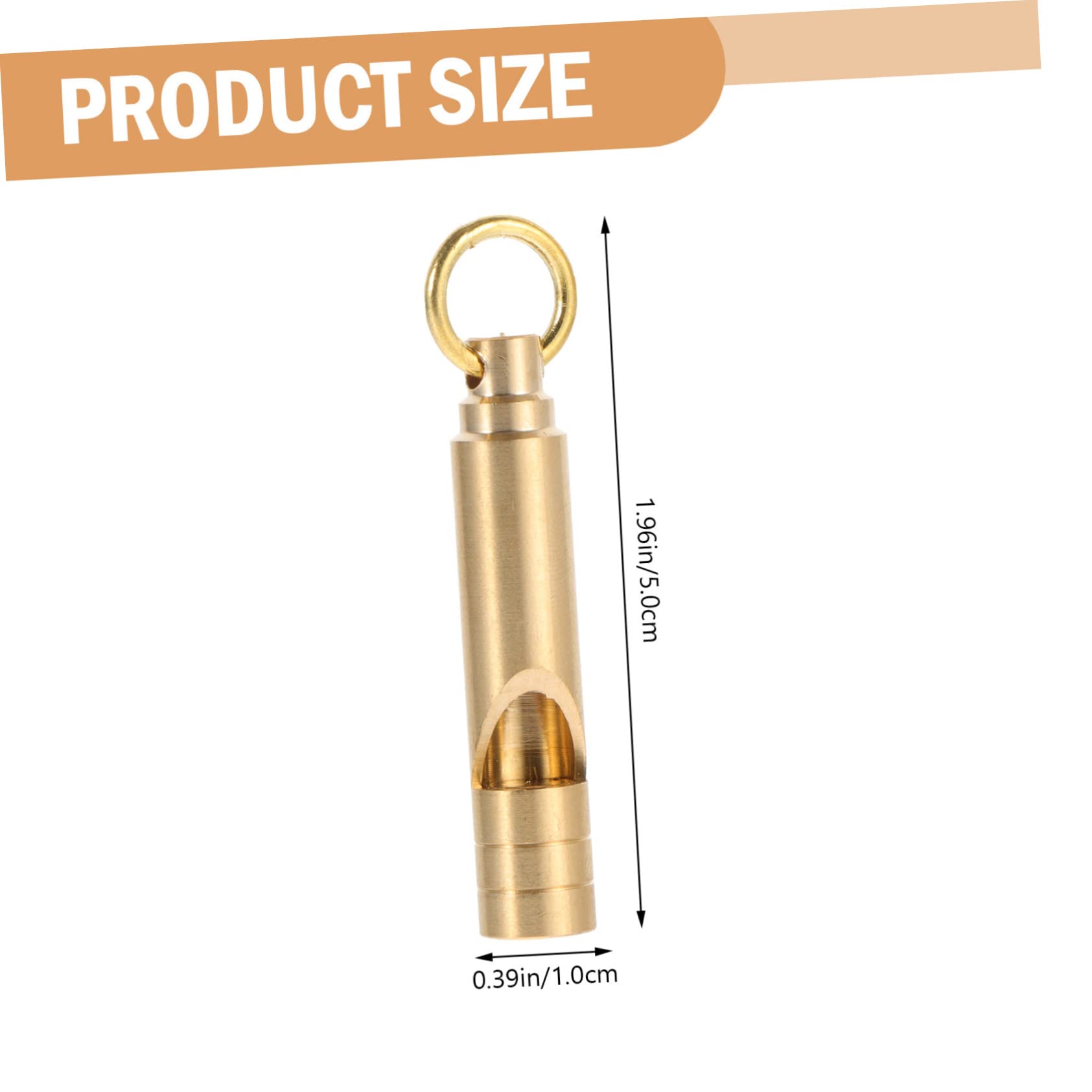ibasenice Retro Brass Whistle Keychain 2pcs Emergency Whistle Practical Warning for Outdoor Adventures